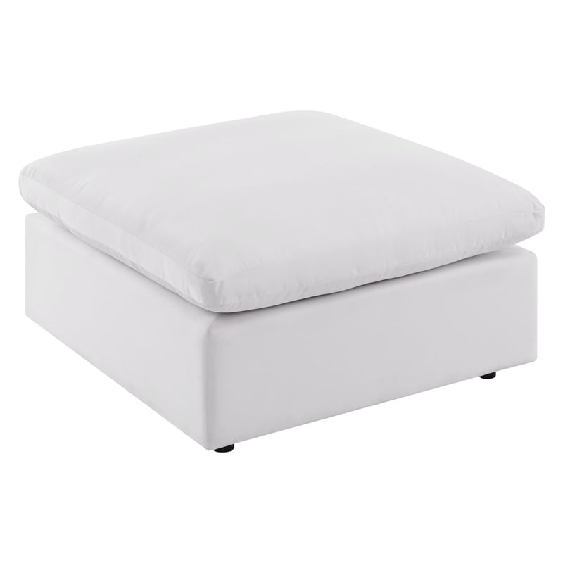 Modway Commix 5 Piece Modern Fabric Outdoor Sectional Sofa in White