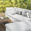 Modway Commix 5 Piece Modern Fabric Outdoor Sectional Sofa in White