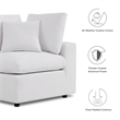 Modway Commix 5 Piece Modern Fabric Outdoor Sectional Sofa in White