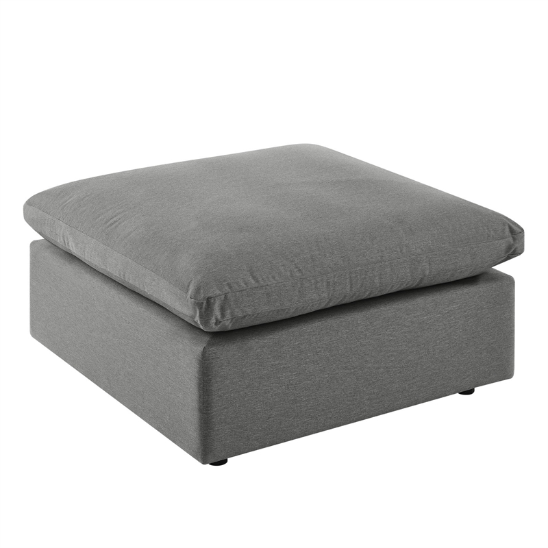 Modway Commix 6-Piece Modern Fabric Outdoor Sectional Sofa in Charcoal