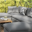 Modway Commix 6-Piece Modern Fabric Outdoor Sectional Sofa in Charcoal