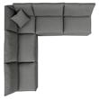 Modway Commix 5-Piece Modern Fabric Patio Sectional Sofa in Charcoal