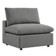 Modway Commix 5-Piece Modern Fabric Patio Sectional Sofa in Charcoal