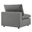 Modway Commix 5-Piece Modern Fabric Patio Sectional Sofa in Charcoal