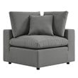 Modway Commix 5-Piece Modern Fabric Patio Sectional Sofa in Charcoal