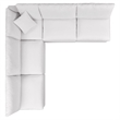 Modway Commix 5-Piece Modern Fabric Patio Sectional Sofa in White