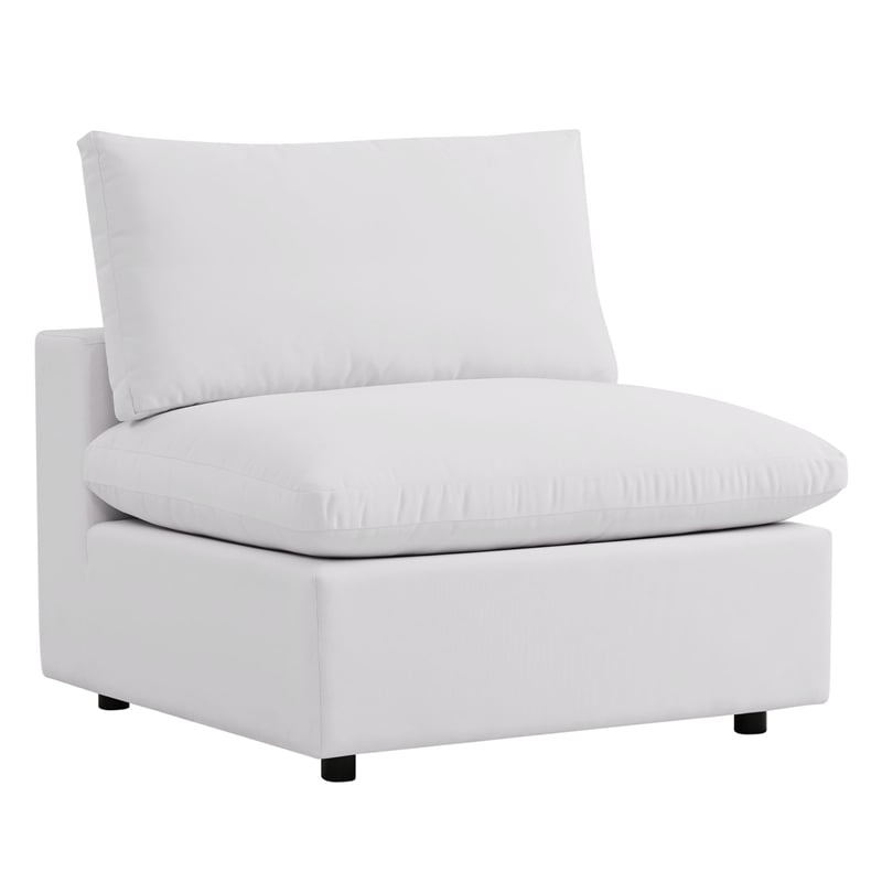 Modway Commix 5-Piece Modern Fabric Patio Sectional Sofa in White