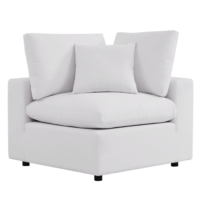 Modway Commix 5-Piece Modern Fabric Patio Sectional Sofa in White