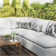 Modway Commix 5-Piece Modern Fabric Patio Sectional Sofa in White