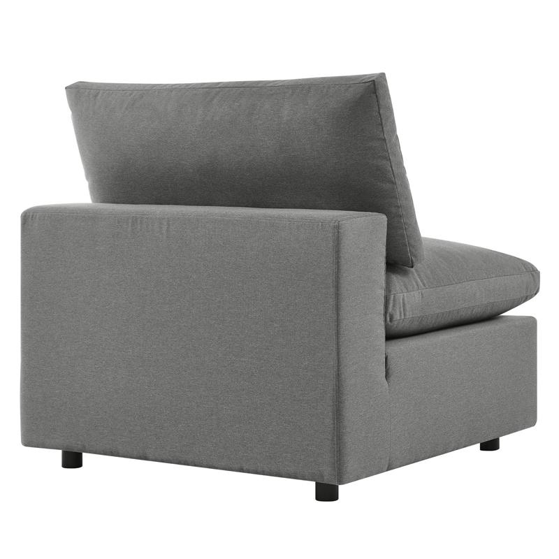 modway commix 5 piece modern fabric patio sectional sofa in charcoal