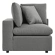 Modway Commix 5 Piece Modern Fabric Patio Sectional Sofa in Charcoal