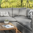 Modway Commix 5 Piece Modern Fabric Patio Sectional Sofa in Charcoal