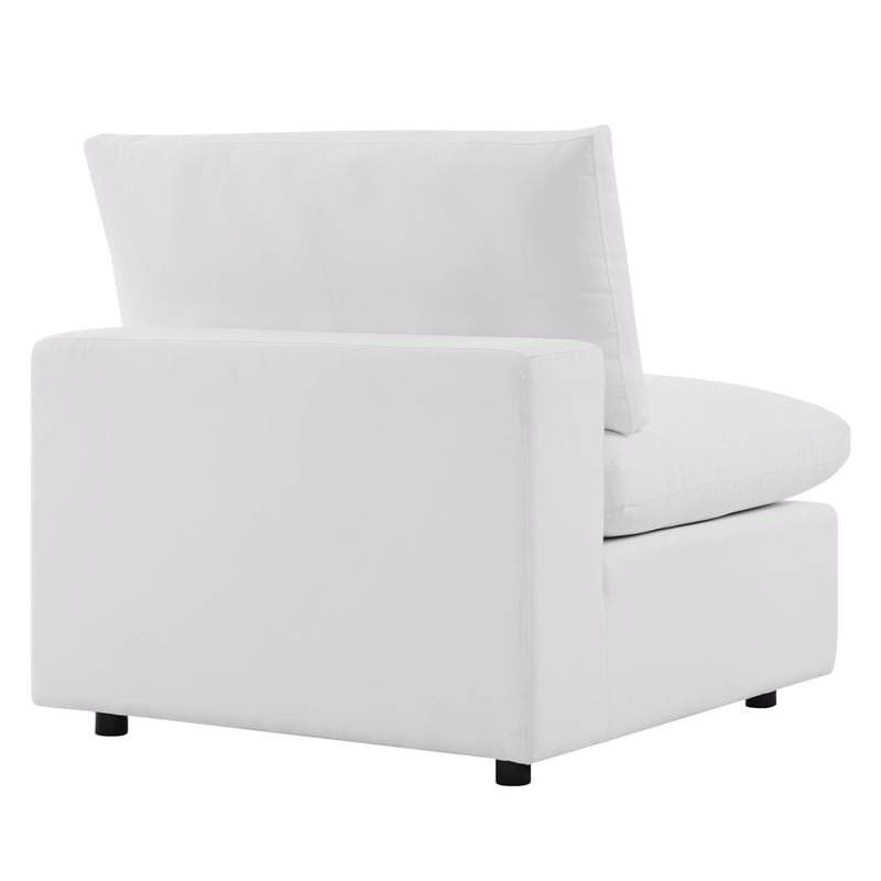 Modway Commix 5 Piece Modern Fabric Patio Sectional Sofa in White