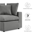 Modway Commix 7-Piece Modern Fabric Outdoor Sectional Sofa in Charcoal