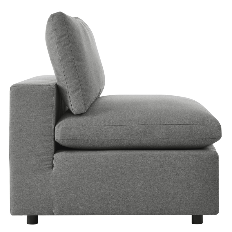 Modway Commix 7-Piece Modern Fabric Outdoor Sectional Sofa in Charcoal