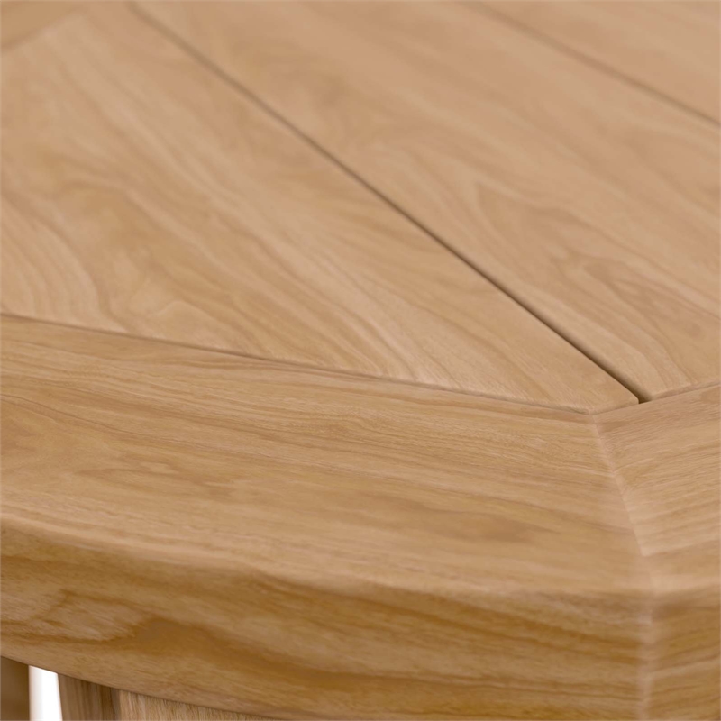 Modway Brisbane Modern Teak Wood Outdoor Patio Side Table in Natural