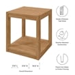 Modway Carlsbad Modern Teak Wood Outdoor Patio Side Table in Natural