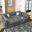 Modway Commix 6-Piece Modern Fabric Overstuffed Sectional Sofa in Gray