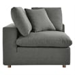 Modway Commix 6-Piece Modern Fabric Overstuffed Sectional Sofa in Gray