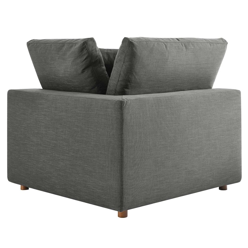 Modway Commix 6-Piece Modern Fabric Overstuffed Sectional Sofa in Gray
