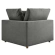 Modway Commix 6-Piece Modern Fabric Overstuffed Sectional Sofa in Gray