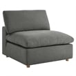 Modway Commix 6-Piece Modern Fabric Overstuffed Sectional Sofa in Gray
