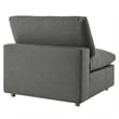 Modway Commix 6-Piece Modern Fabric Overstuffed Sectional Sofa in Gray