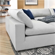 Modway Commix 6-Piece Modern Fabric Overstuffed Sectional Sofa in Light Gray