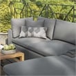 Modway Commix 4-Piece Modern Fabric Outdoor Sectional Sofa in Charcoal