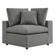 Modway Commix 4-Piece Modern Fabric Outdoor Sectional Sofa in Charcoal
