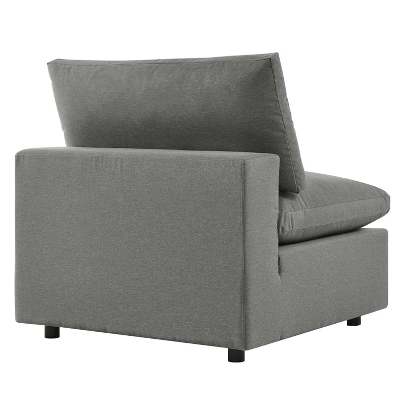 Modway Commix 4-Piece Modern Fabric Outdoor Sectional Sofa in Charcoal