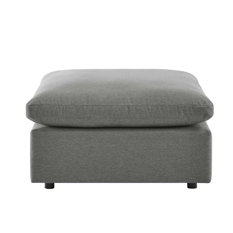 Modway Commix 4-Piece Modern Fabric Outdoor Sectional Sofa in Charcoal