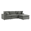 Modway Commix 4-Piece Modern Fabric Outdoor Sectional Sofa in Charcoal
