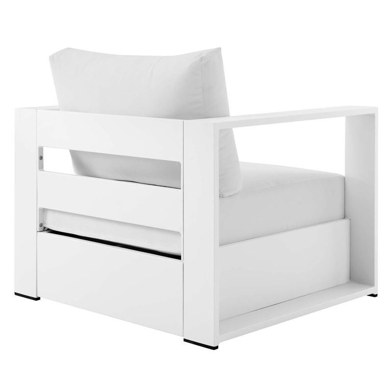 Modway Tahoe Fabric & Aluminum Outdoor Armchair in White (Set of 2)