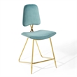 Modway Ponder Performance Velvet Upholstered Dining Counter Stool in Sea Blue