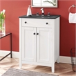 Modway Nantucket Modern Wood/Ceramic Bathroom Vanity in White/Black