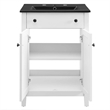 Modway Nantucket Modern Wood/Ceramic Bathroom Vanity in White/Black