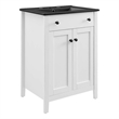 Modway Nantucket Modern Wood/Ceramic Bathroom Vanity in White/Black