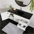 Modway Vitality Modern Wood Single Sink Bathroom Vanity in White/Black
