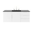 Modway Vitality Modern Wood Single Sink Bathroom Vanity in White/Black
