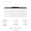 Modway Vitality Modern Wood Single Sink Bathroom Vanity in White/Black