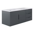 Modway Vitality Modern Wood/Ceramic Double Sink Bathroom Vanity in Gray