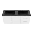 Modway Vitality Modern Wood/Ceramic Double Sink Bathroom Vanity in White/Black