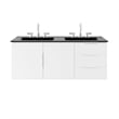 Modway Vitality Modern Wood/Ceramic Double Sink Bathroom Vanity in White/Black
