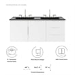 Modway Vitality Modern Wood/Ceramic Double Sink Bathroom Vanity in White/Black
