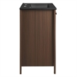 Modway Nantucket Modern Wood/Ceramic Bathroom Vanity in Walnut/White