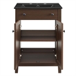 Modway Nantucket Modern Wood/Ceramic Bathroom Vanity in Walnut/White
