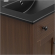 Modway Nantucket Modern Wood/Ceramic Bathroom Vanity in Walnut/White
