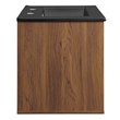 Modway Transmit Modern Wood Wall-Mount Bathroom Vanity in White/Walnut