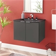 Modway Maybelle Modern Wood Wall-Mount Bathroom Vanity in Gray/Black